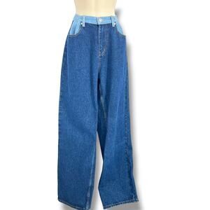 STEVE MADDEN  NWOT Emeric Color Block Denim Jeans High Rise Wide Leg S CustomFit